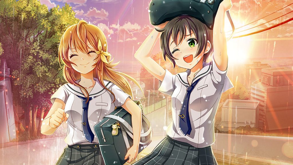 友と駆ける夕立ち（河北智恵）